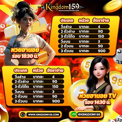kingdom159 อัตราจ่ายหวยฮานอย และ หวยฮานอย TV รอบ 14:30 น. และ 18:30 น.